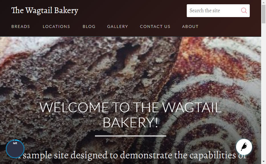 Diango Bakery Web-Seite